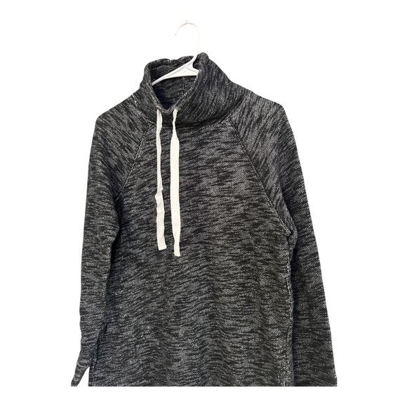 J. Crew Small / Medium Womens Cowl Neck Sweater Tunic Cotton Black Gray White - Picture 11 of 12